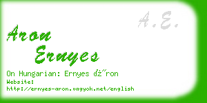 aron ernyes business card